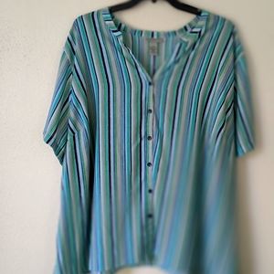 Catherine's 5x  34/36 multi color strips Blouse